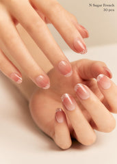 ohora N Sugar French Nude UV lamp cure detail on nails