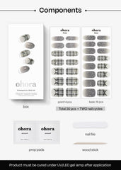 ohora N Check Noir prep pads and file for tidy prep