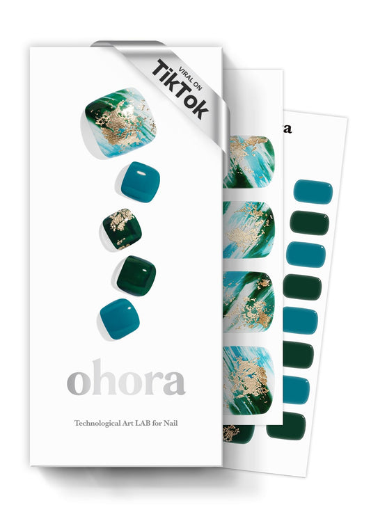 ohora semi-cured gel pedi strips solid color collection for long lasting salon look at home