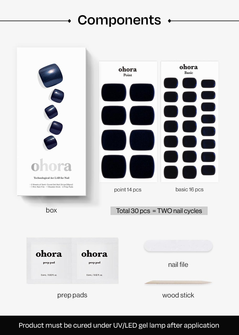 ohora Semi Cured Gel Pedi Strips P Sepia Mirror removal is simple and gentle on natural nails.