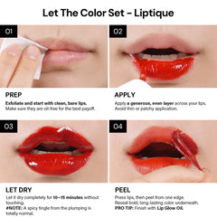 Oiad Liptique removal shows clean, even tint on lips
