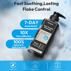 Oiangna shampoo on scalp showing soothing relief from itching