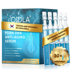 OIDLA Salmon DNA Serum bottle close-up highlighting hydration