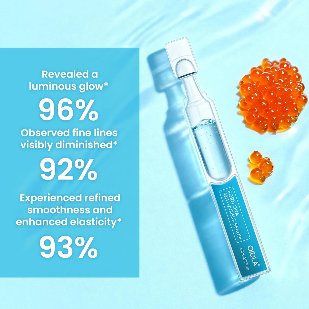 OIDLA Salmon DNA Serum glow preview illustrates brightening effect