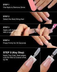 OIFEN file and cuticle pusher in use to prep nail beds for better adhesion