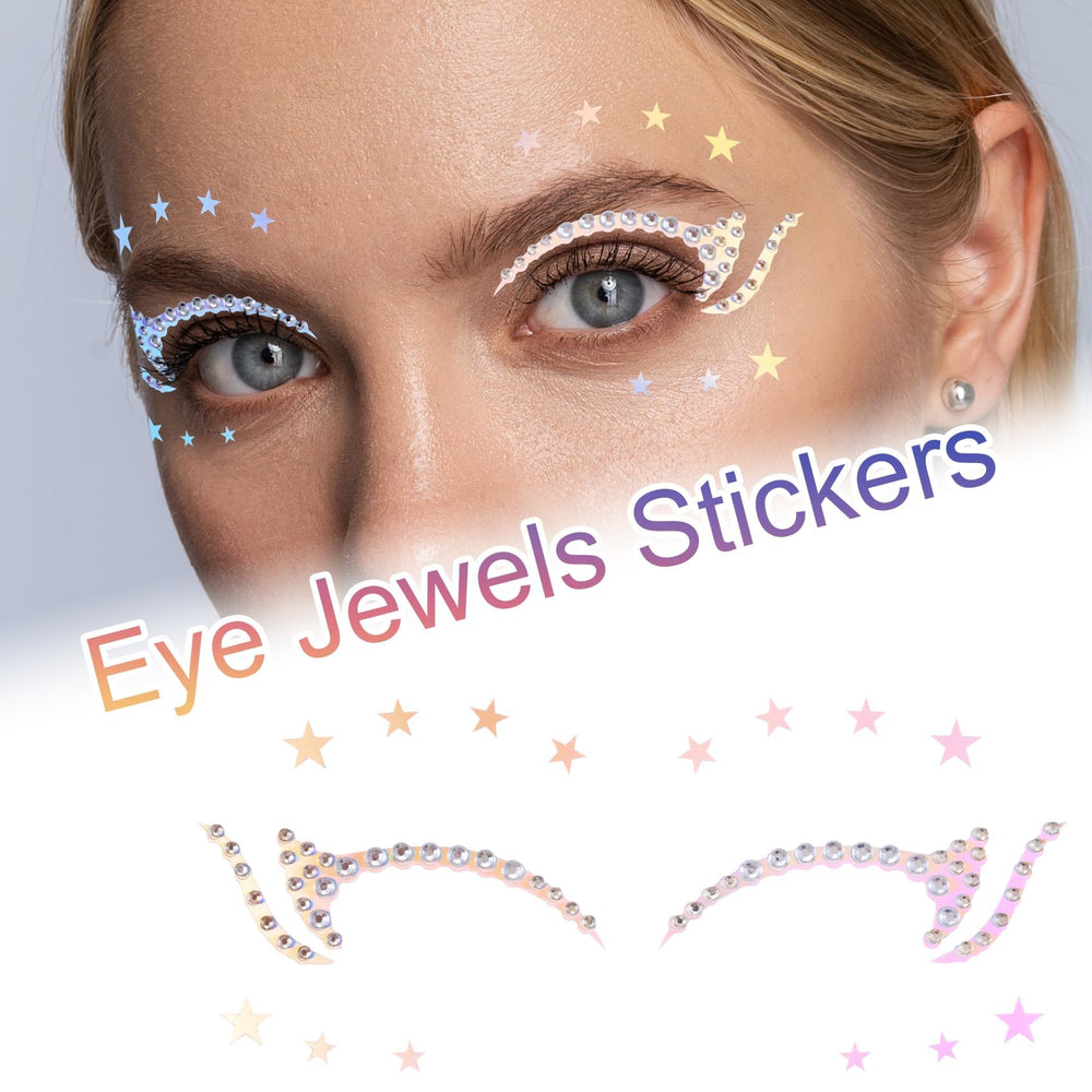 OIIKI eye gems cross star stickers create eye-catching festival styles.