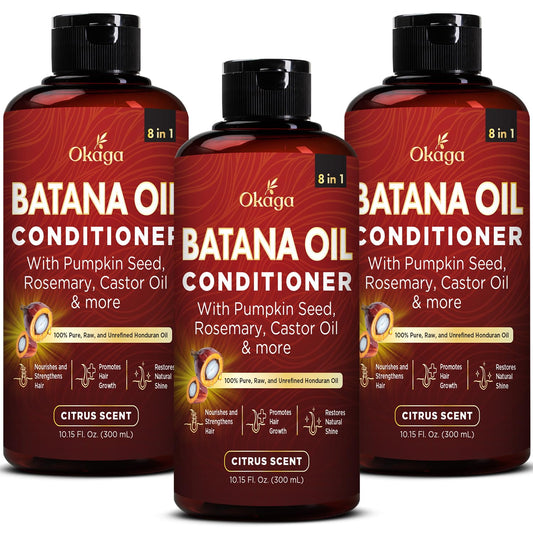 Okaga Batana Oil Conditioner bottle front view highlighting hydration and softness