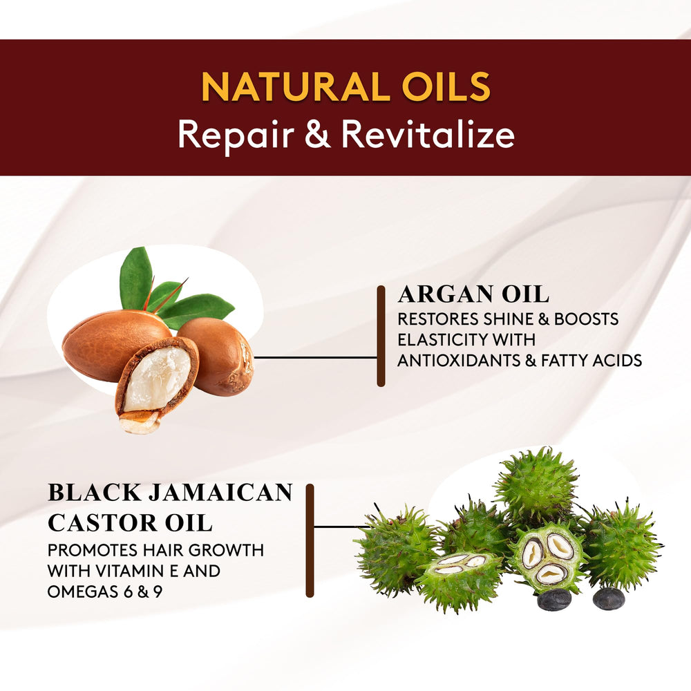 OKAY Castor Oil with Argan nourishes scalp and balances oils.
