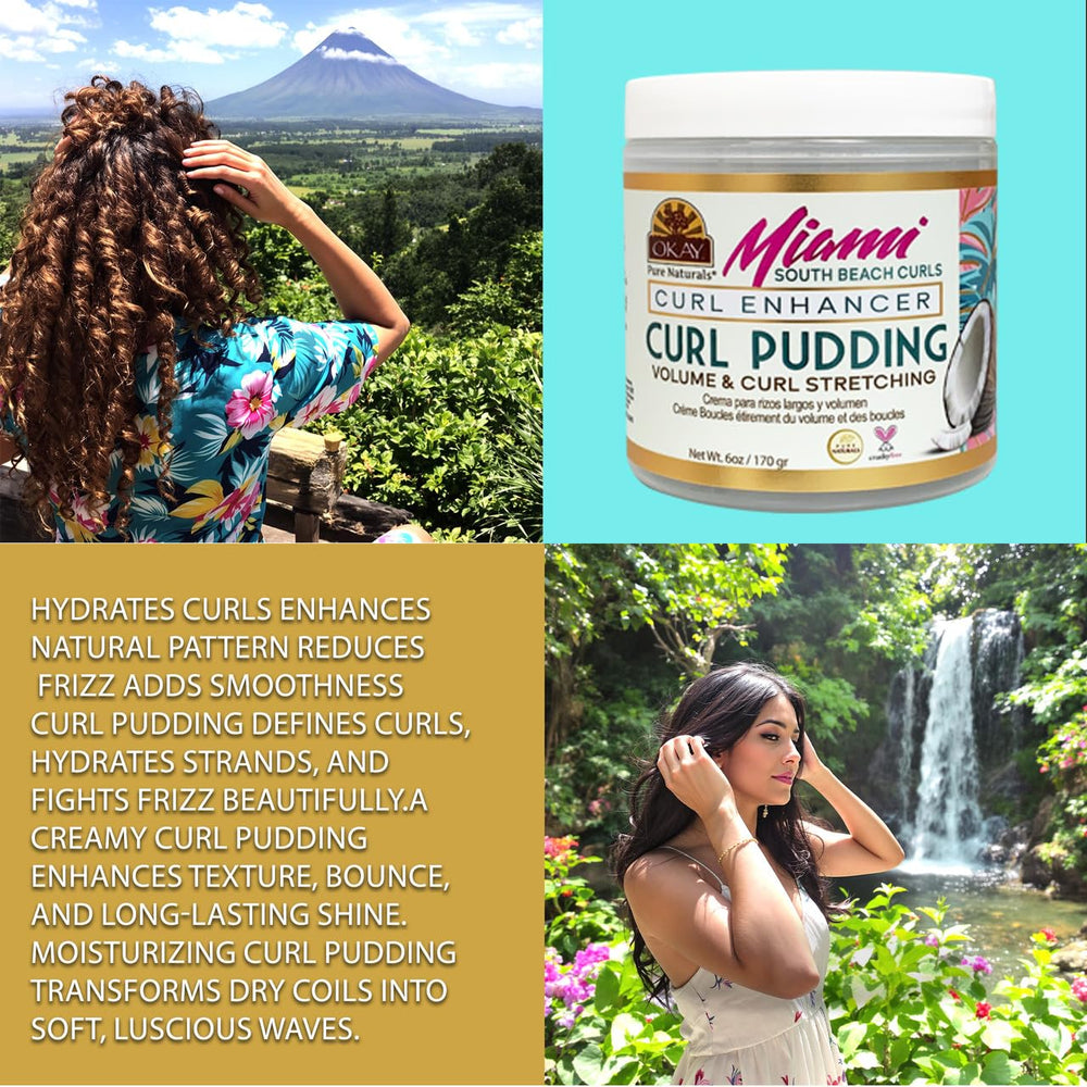 OKAY Miami South Beach Curl Pudding being applied to detangle and hydrate.
