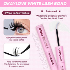 OKAYLOVE Sweat-proof lash glue keeps clusters secure during workouts.