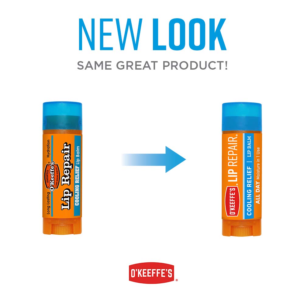 O'Keeffe's Lip Repair delivers menthol cooling relief on application.