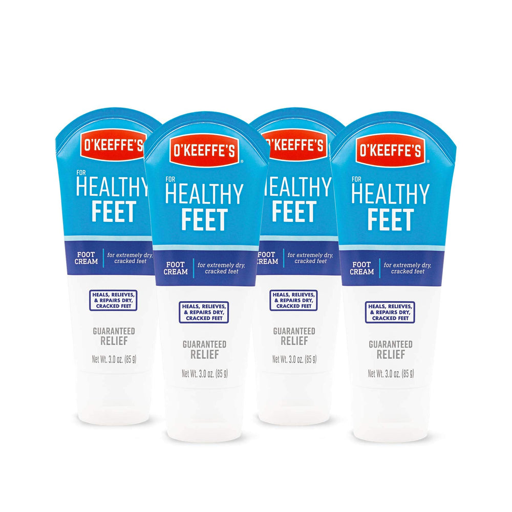O'Keeffe's Healthy Feet 4-pack front view, soothing moisture for dry feet