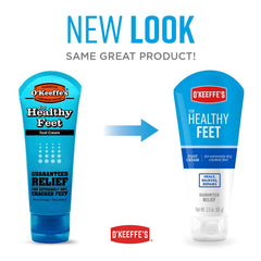 O'Keeffe's Healthy Feet 3-pack packaging demonstrates value.