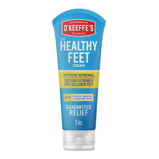 O'Keeffe's Healthy Feet Intense Renewal Cream bottle showing quick hydration and renewal