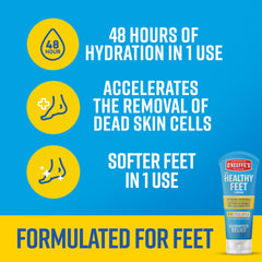 O'Keeffe's Healthy Feet Intense Renewal Cream ingredients close-up with AHA and urea