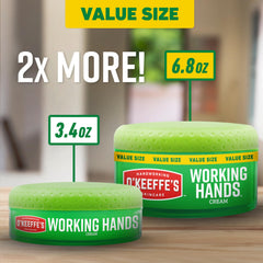 Bedtime application of O'Keeffe's Working Hands for overnight hydration