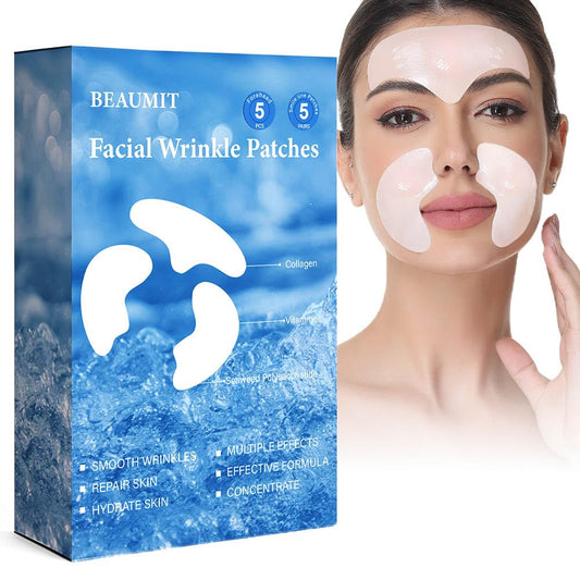 Okela forehead wrinkle patches applied on clean skin for smoother texture