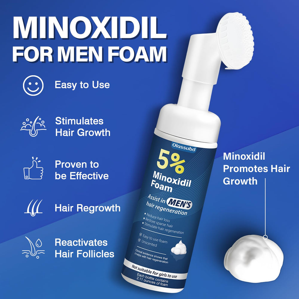 Olassubd Minoxidil 5% Foam application area ready for targeted treatment.