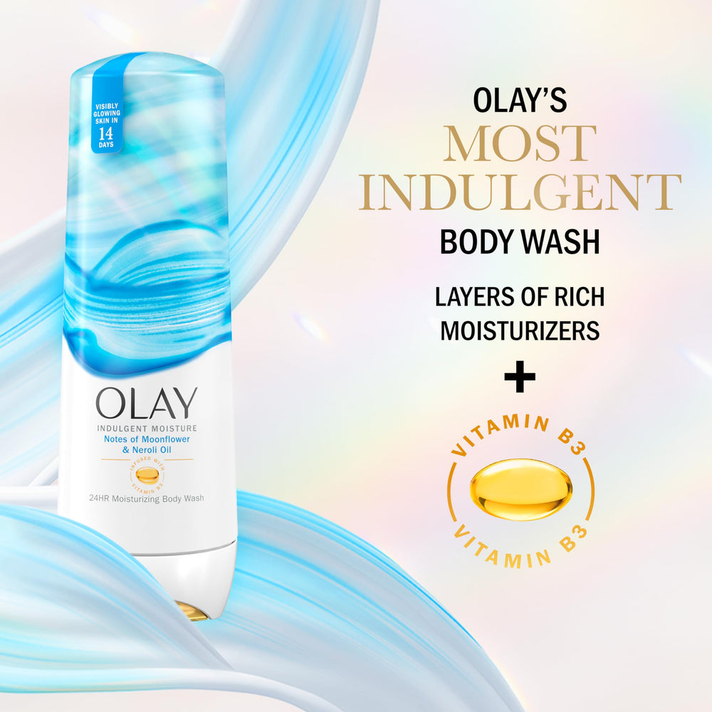 Olay 24-Hour Moisture visual suggesting lasting softness