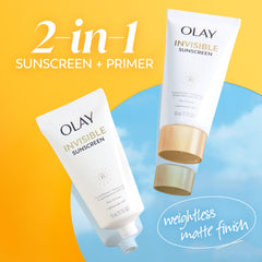 Olay Invisible Sunscreen SPF 35 on skin delivers a matte finish with no white cast.