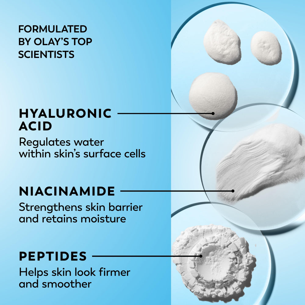 Fragrance-free label on Olay Regenerist Hyaluronic and Peptide 24 gel moisturizer
