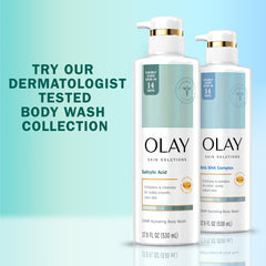 Olay Skin Solutions label shows 24-hour hydration claim for refreshed skin.