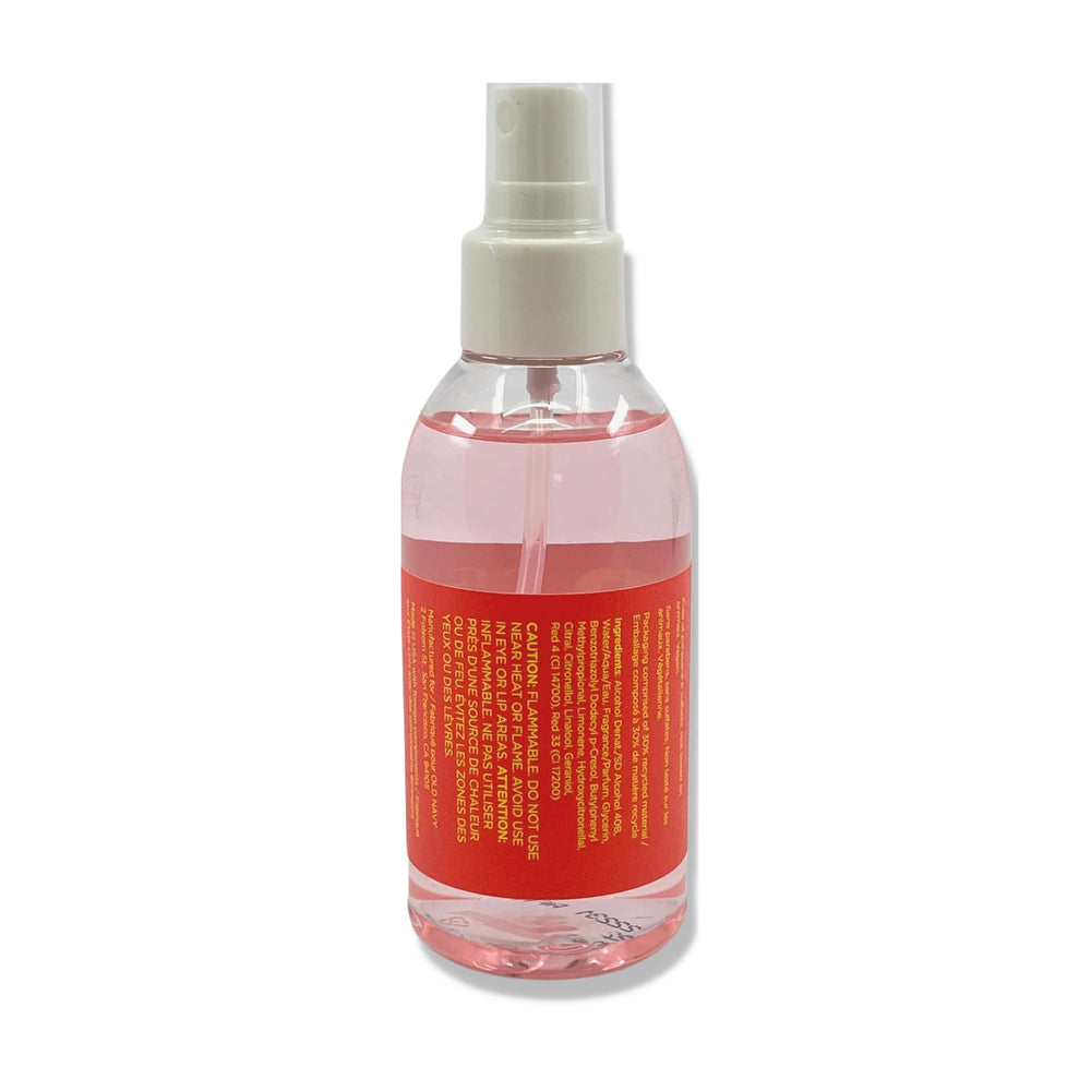Old Navy Kindred Goods mist bottle features starfruit notes for a playful daytime scent.