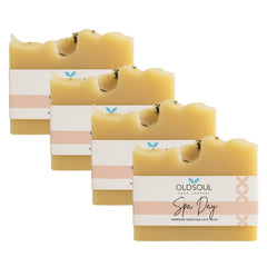 Old Soul Spa Day Soap lavender-lime-peppermint bar refreshes with uplifting scent.