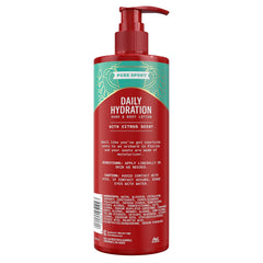 Old Spice hand and body lotion in use for smooth skin.