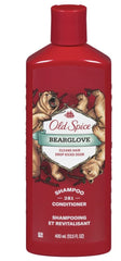 Old Spice Bearglove bottle with rich lather delivering wild freshness after shower.