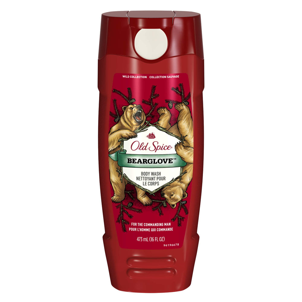 Old Spice Bearglove foamy lather delivers a refreshing wash.
