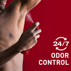 Old Spice Captain body spray pack shot, three cans for travel-friendly freshness.