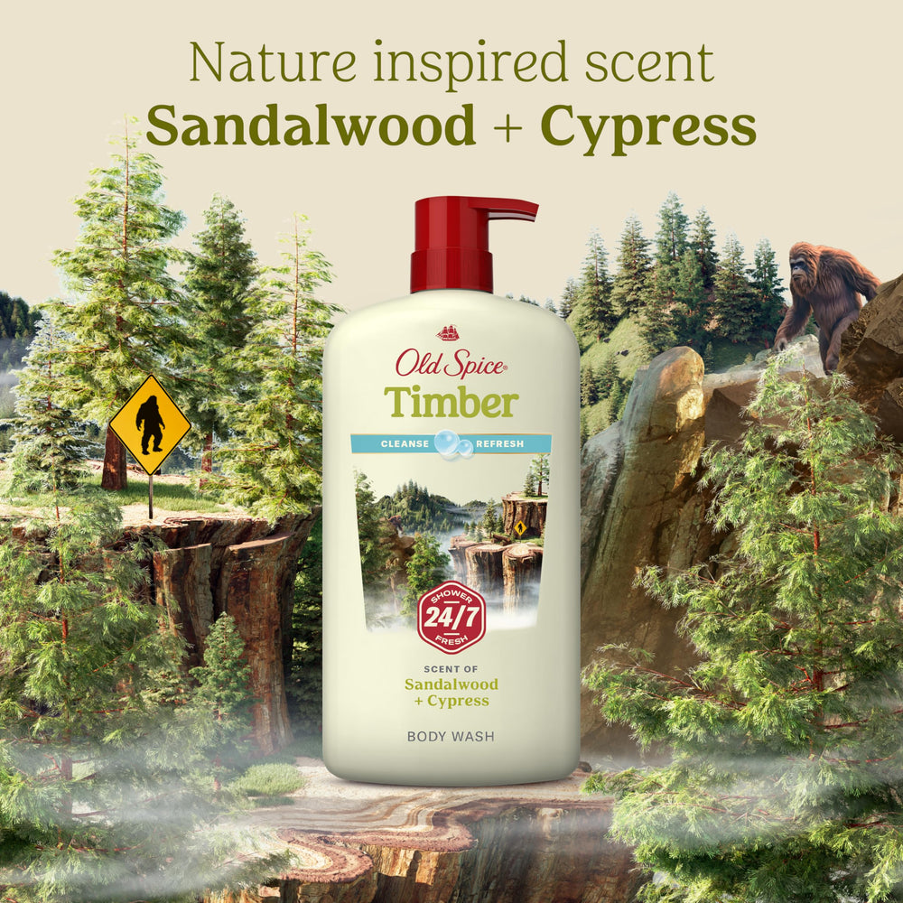 Old Spice Cleansing Body Wash lather-closeup shows creamy foam.