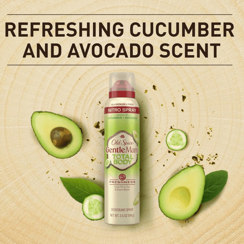 Old Spice cucumber and avocado scent offers crisp daily freshness.