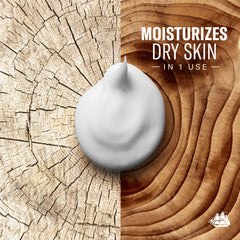 Old Spice Gentleman's Blend lotion showing dryness reduction with daily use.