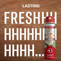 Closeup label on Old Spice Oasis vanilla argan bottle with premium packaging notes.