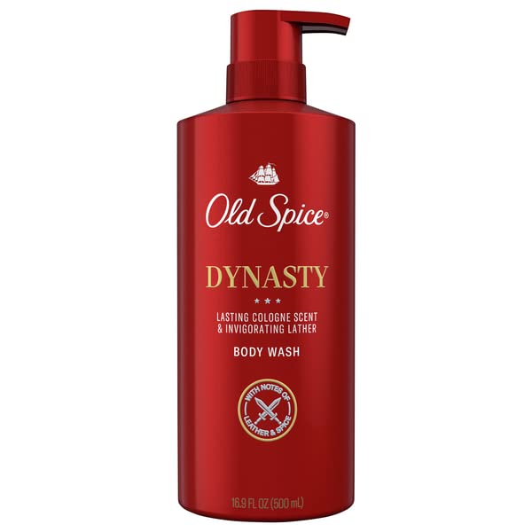 Old Spice Dynasty body wash bottle with premium cologne-scent for daily refresh