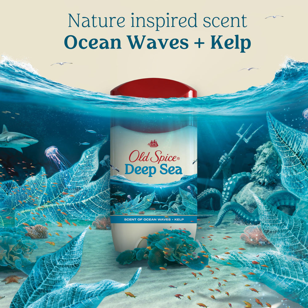 Old Spice Fresher collection Deep Sea Waves image highlights oceanic scent inspiration