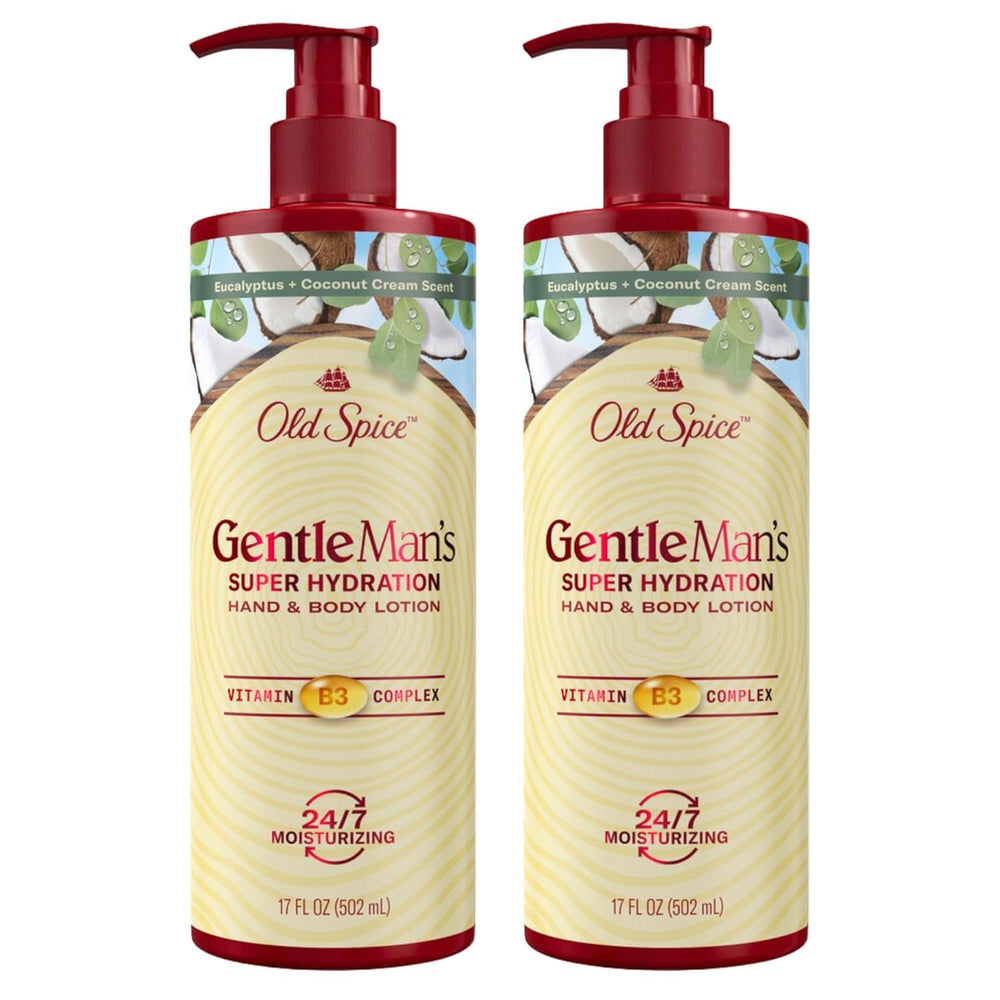 Old Spice Hand and Body Lotion bottle front view for all-day moisture.