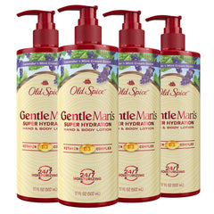Old Spice Hand and Body Lotion Lavender Mint bottle highlighting fast-absorbing hydration.