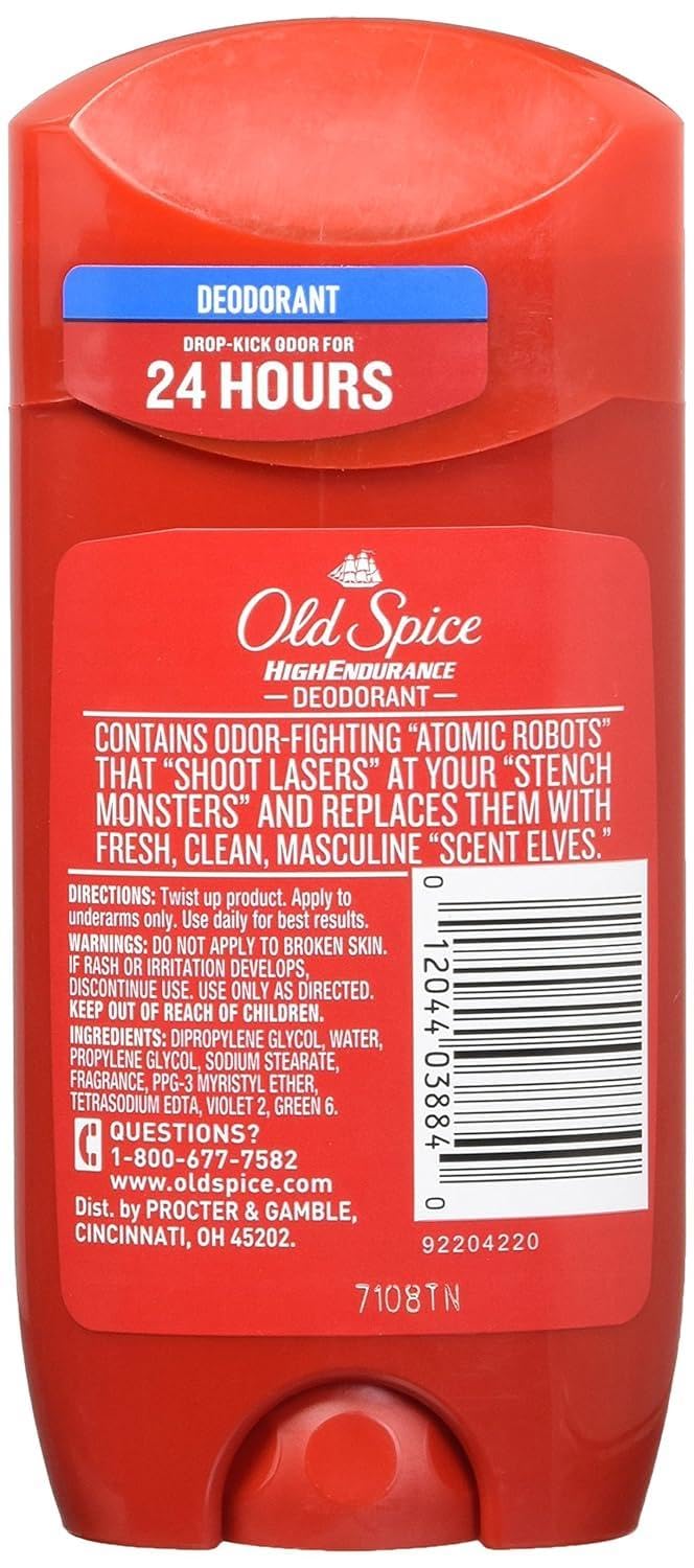 Old Spice High Endurance daily usage for lasting confidence.