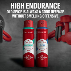 Old Spice long lasting freshness spray visible can for all day wear