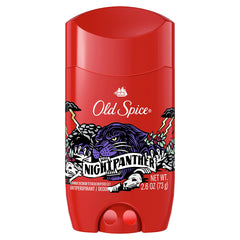 Old Spice NightPanther anti-perspirant stick showing invisible dry application