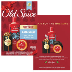 Old Spice Swagger red and black packaging on display.
