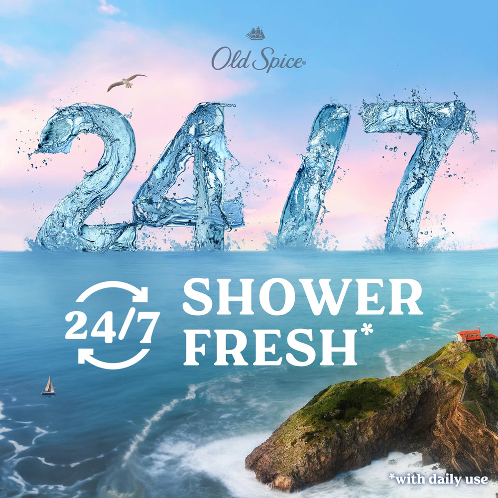 Old Spice with Vitamin B3 formula promotes skin-friendly cleansing.