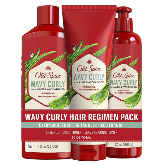 Old Spice Wavy Curly Shampoo bottle for cleansing and refreshing curls.