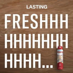 Old Spice Wilderness dry spray bottle labeled aluminum-free for daily use