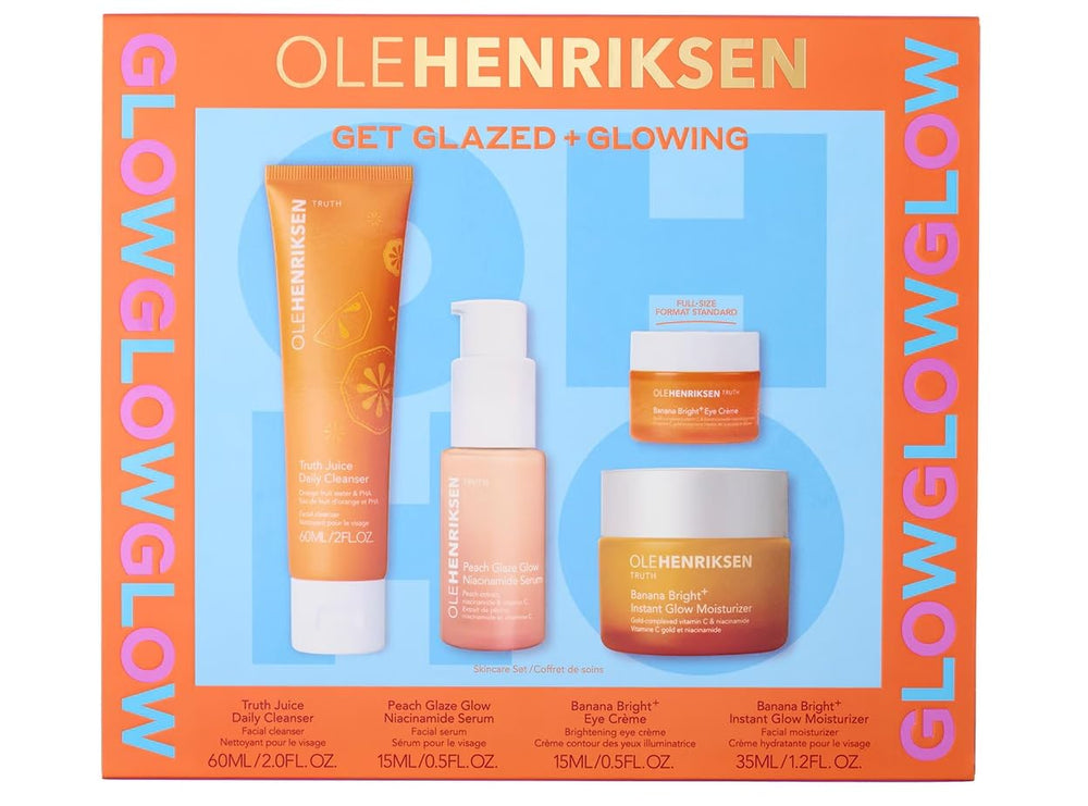 Ole Henriksen Pre-Party Glow Trio packaging shown for a luminous, makeup-ready complexion