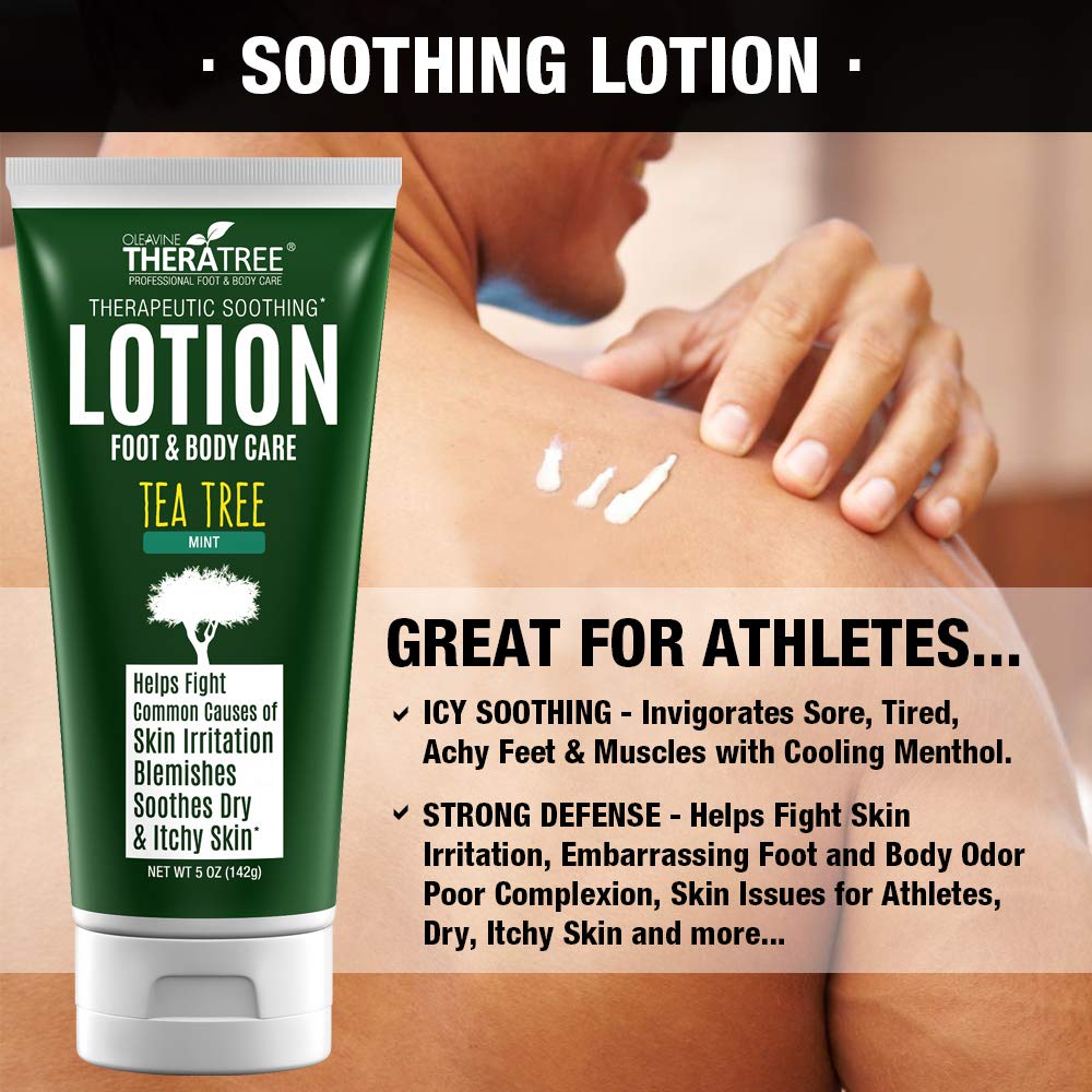 Oleavine lotion with menthol delivers cooling relief for tired feet.
