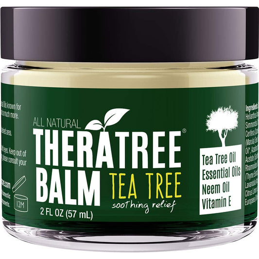 Oleavine TheraTree Balm bottle pour for easy daily use and quick absorption.
